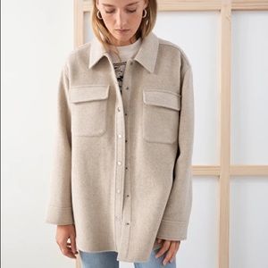 Other Stories Oversized Wool Blend Workwear Shirt